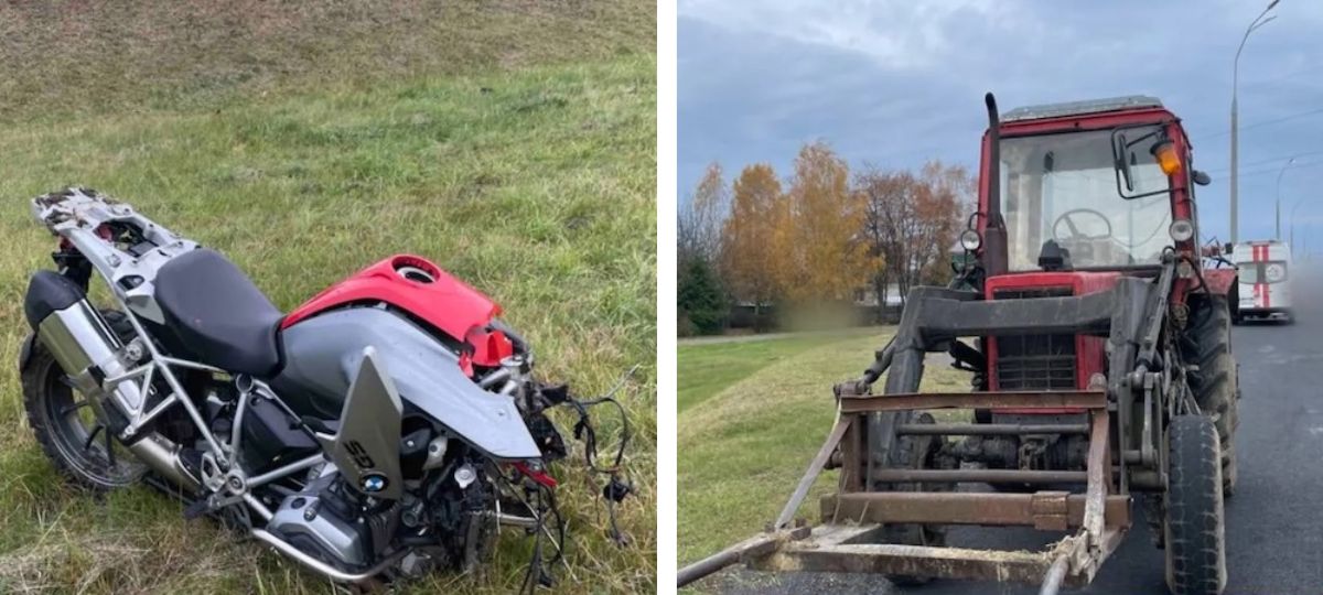 Трактор, мотоцикл, трагедия, ДТП