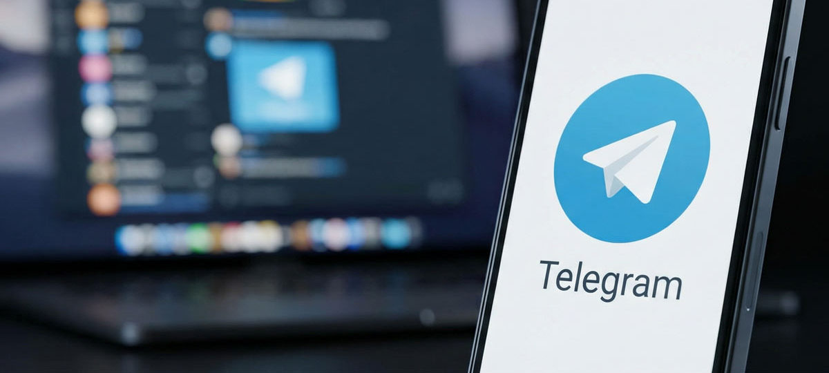 Логотип Telegram на экране смартфона — сбои и возможные ограничения работы мессенджера в России.