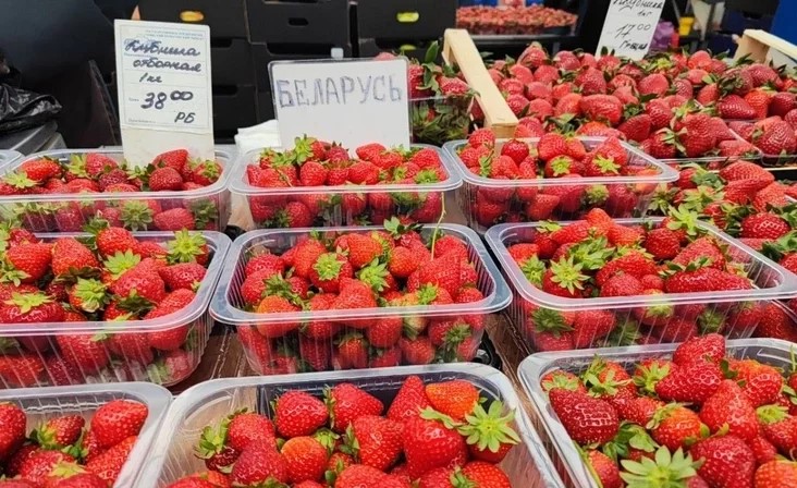 Лунинецкая клубника на минской Комаровке